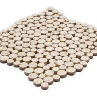 Round Mozaikler - 2,5 X 2,5 CM - 1,9 X 1,9 CM  LIGHT TRAVERTINE